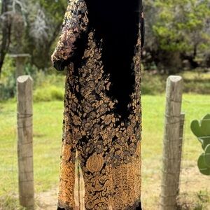 Silk blend velvet burnout kimono